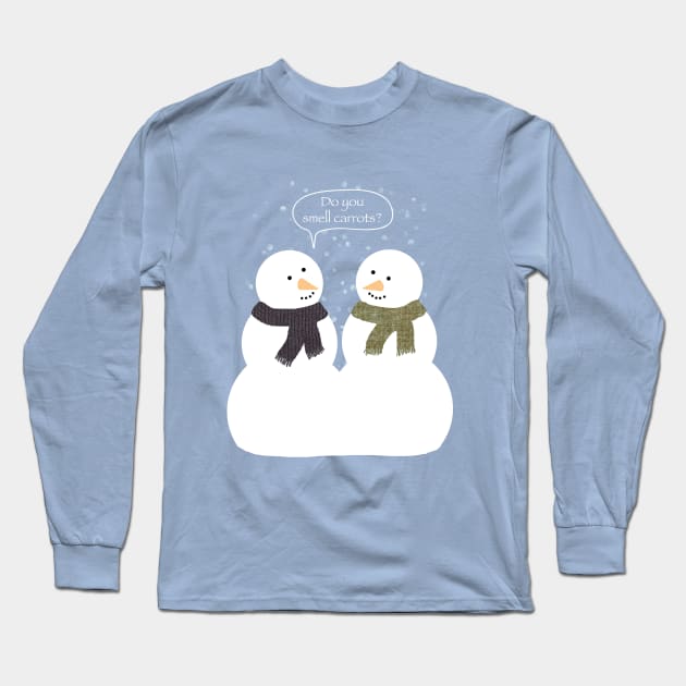 Funny Snowmen Design Long Sleeve T-Shirt by ahadden